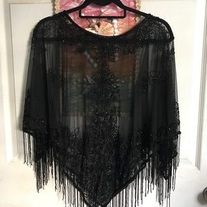 🎀 New Shawl Wraps, Cover-up black sequin handmade